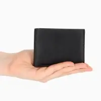 Портмоне мужское без застёжки, отдел для карт, монет, чёрное