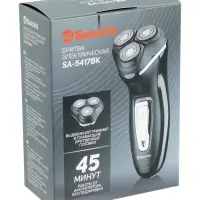 Электробритва Sakura SA-5417BK, роторная, 3 головик, триммер, чёрная Электробритва Sakura SA-5417BK, роторная, 3 головик, триммер, чёрная