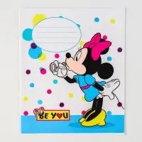 Тетрадь в линейку 12 листов, 5 видов МИКС, обложка мелованная бумага, &laquo;Минни Маус&raquo;