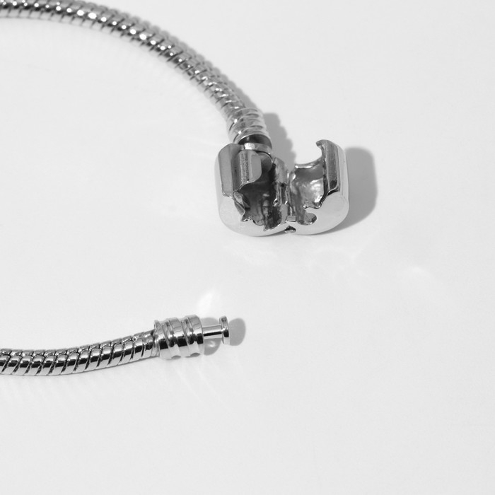 Основа для браслета «Бусинка», цвет серебро , 15 размер