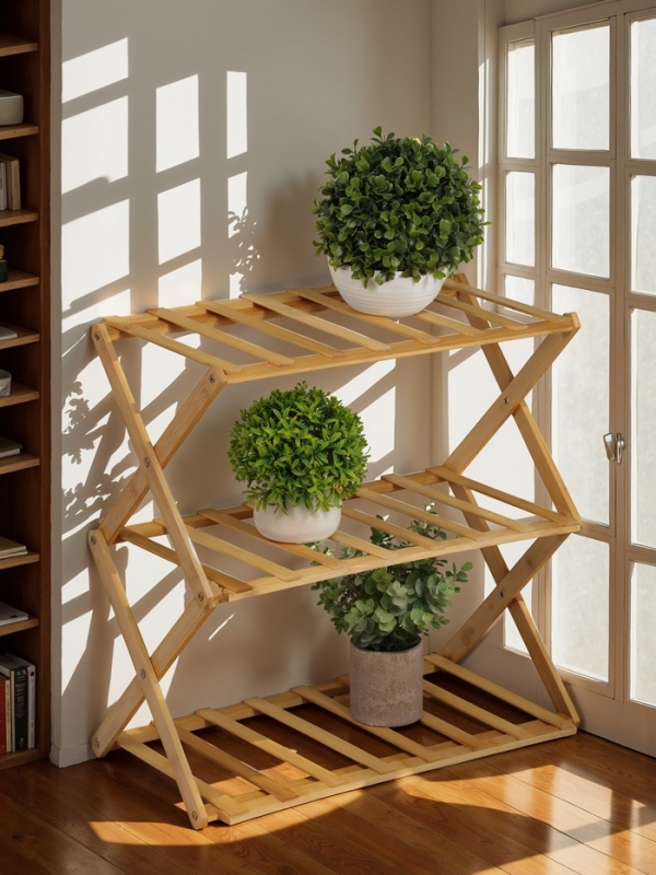 Подставка для цветов Greengo, 3 полки, 50 × 25 × 46 см, напольная, бамбук Подставка для цветов Greengo, 3 полки, 50 × 25 × 46 см, напольная, бамбук