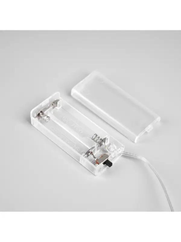 Гирлянда &laquo;Нить&raquo; 2 м, роса с насадками &laquo;Гранатовый браслет&raquo;, IP20, серебристая нить, 20 LED, от батареек АА&times;2, свечение тёплое белое