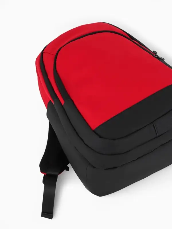 Рюкзак, 27*14*38,5 см, 2 отд 3н/карм, Комби, Водонепрон. дно, красный/черн