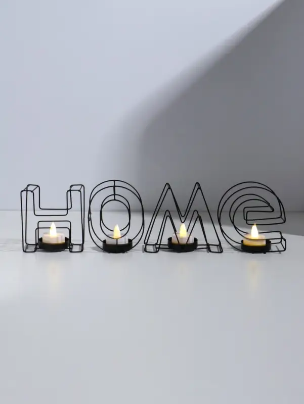 Подсвечник металлический на 4 свечи TAKE IT EASY, Home, 13.5&times;42 см, чёрный