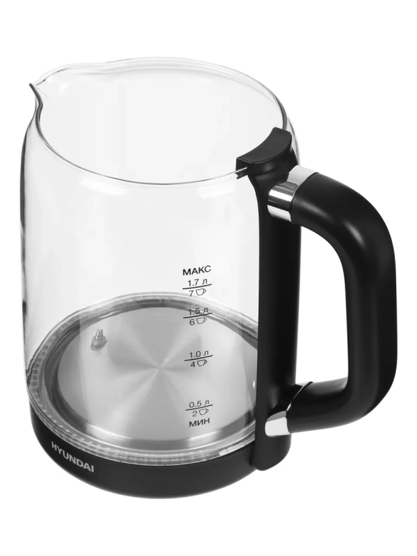 Чайник HYK-G5506 черный-серебристый, 1.7л, мощность 2200Вт