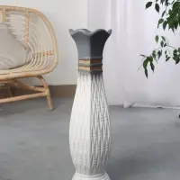 Ваза напольная &laquo;Иниго&raquo;, геометрия, 59&times;16 см, керамика, бело-серая