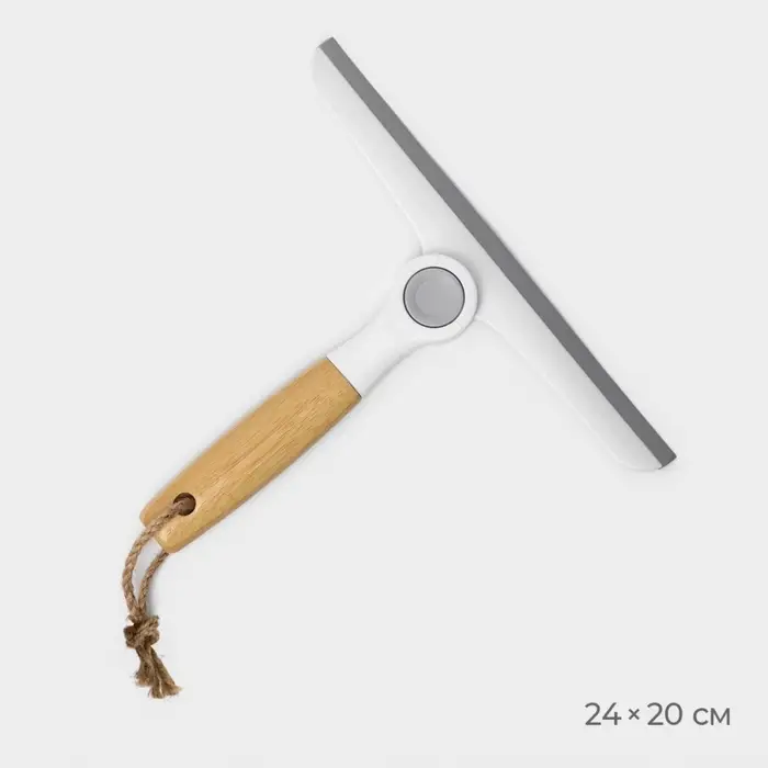 Водосгон Meli, с поворотным сгоном TRP, бамбуковая ручка, 24×20 см