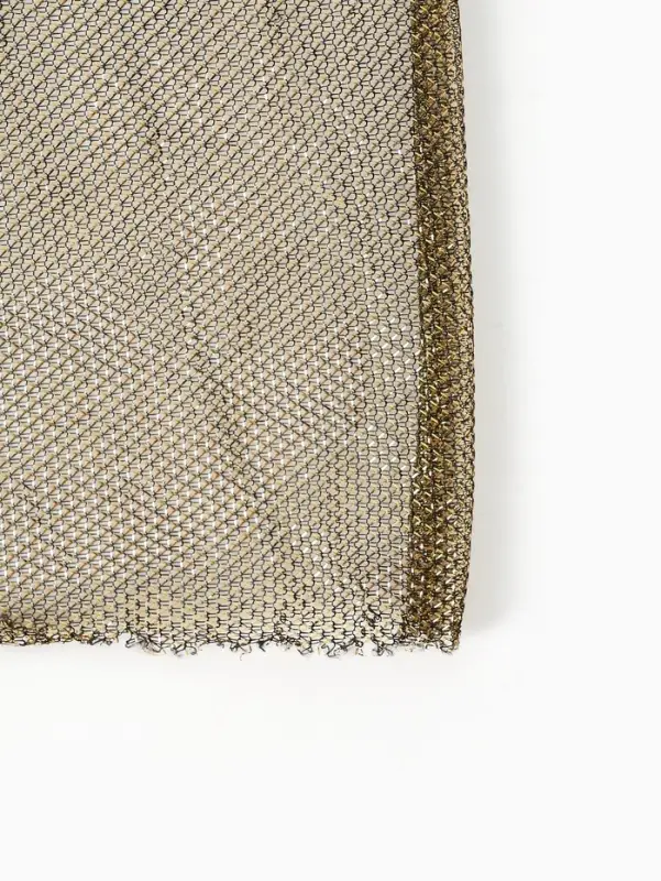 Лоскут трикотаж сетка, мелкая кольчуга золото на черном 100*150см Лоскут трикотаж сетка, мелкая кольчуга золото на черном 100*150см