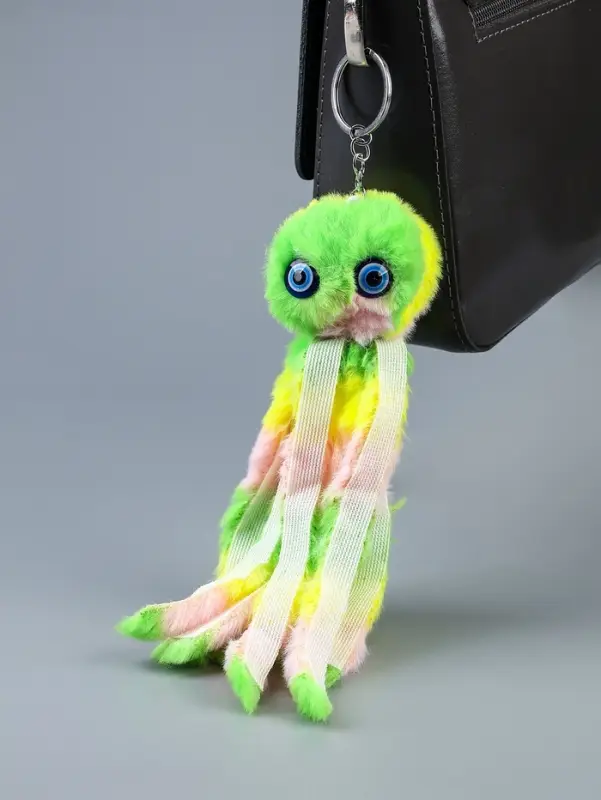 Брелок для ключей на кольце &laquo;Пушистик. Осьминог&raquo;, мягкий, 11 см, МИКС