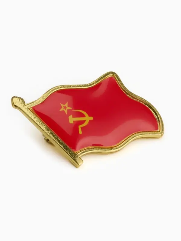 Значок &laquo;Флаг СССР&raquo;, 2&times;2.5 см, красный в золоте