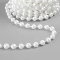 Жемчуг на нитях, круглый, 8 мм, 9&plusmn;1 м, белый