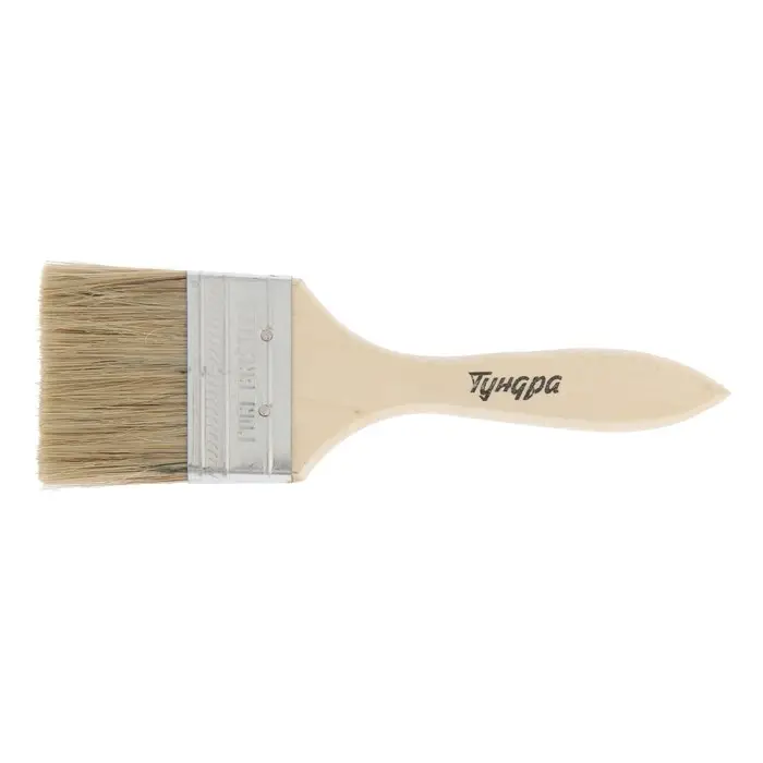 Кисть плоская ТУНДРА, смешанная щетина, деревянная рукоятка, 2.5 Кисть плоская ТУНДРА, смешанная щетина, деревянная рукоятка, 2.5", 63 мм