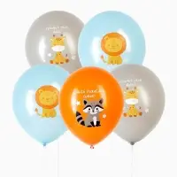 Воздушный шар латексный 12" &laquo;С днём рождения. Зверята&raquo;, набор 50 шт.