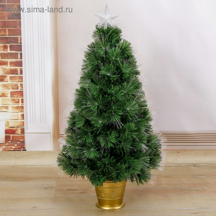 Ёлка фиброоптическая Ёлка фиброоптическая "Пучок радужный" 90 см d нижнего яруса 47 см 80 веток