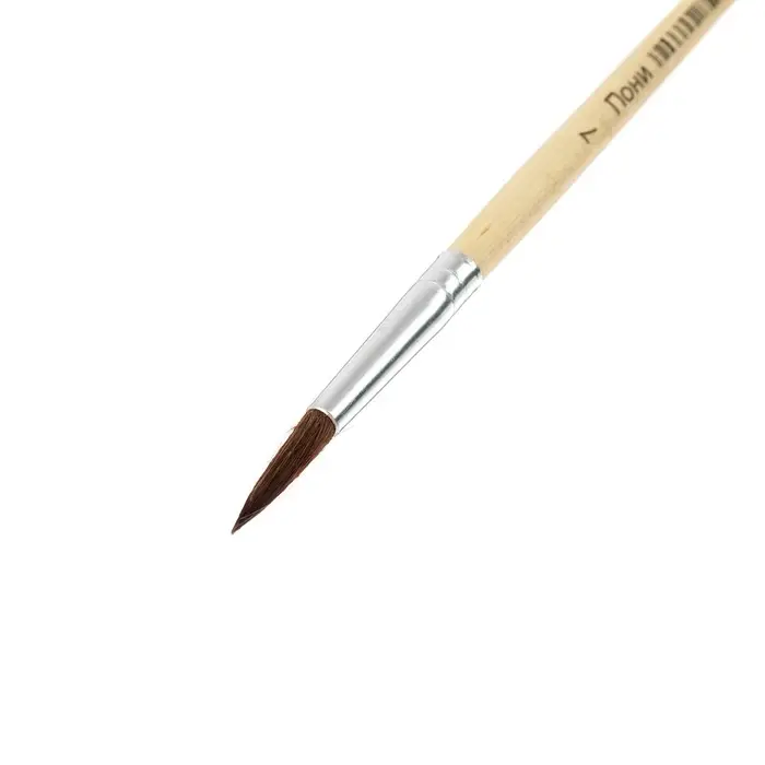Кисть для рисования, пони, № 7, круглая, деревянная ручка, международный размер
