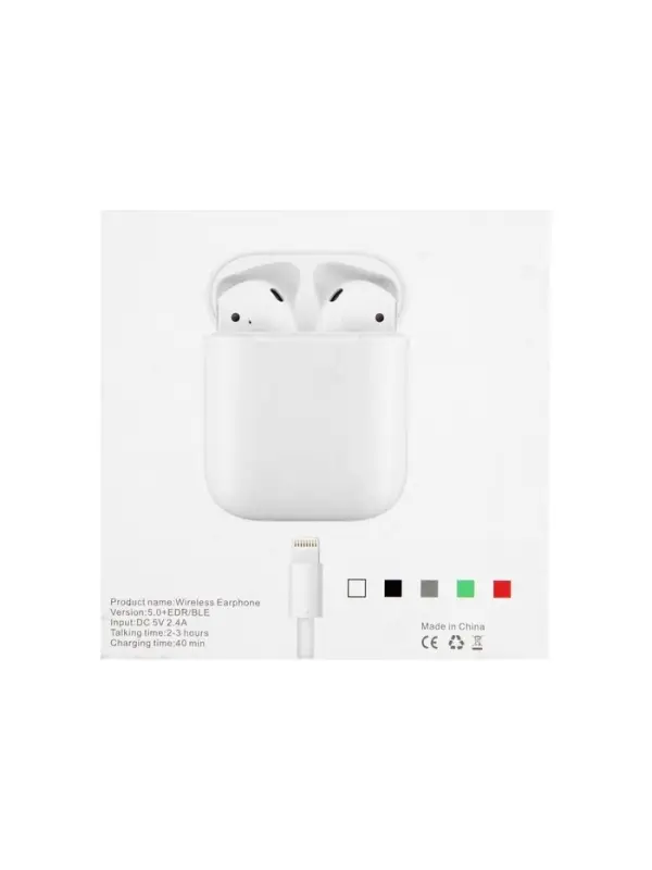 Наушники беспроводные Luazon i12, TWS, вкладыши, Bluetooth 5.0, 35/300 мАч, белые глянцевые