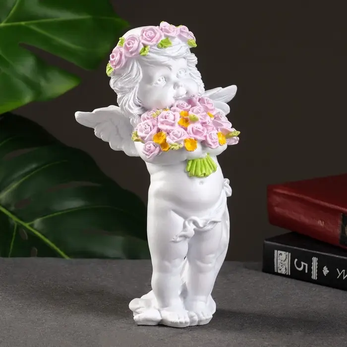 Фигура &laquo;Ангел с розами&raquo;, 13&times;9&times;22 см