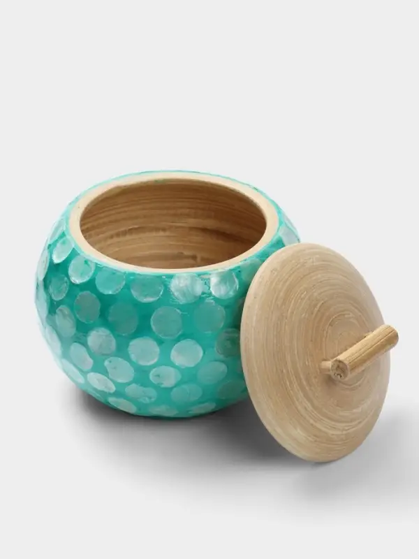 Банка для сыпучих продуктов, 13&times;13&times;11 см, бамбук