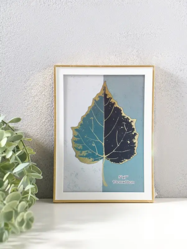 Фоторамка пластик 13х18 см "Современная классика" золото и белый 19х13,8х1,5 см