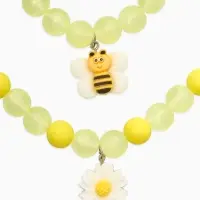 Набор детский "Выбражулька" 2 пред-а: бусы, браслет, пчелка, бело-желтый