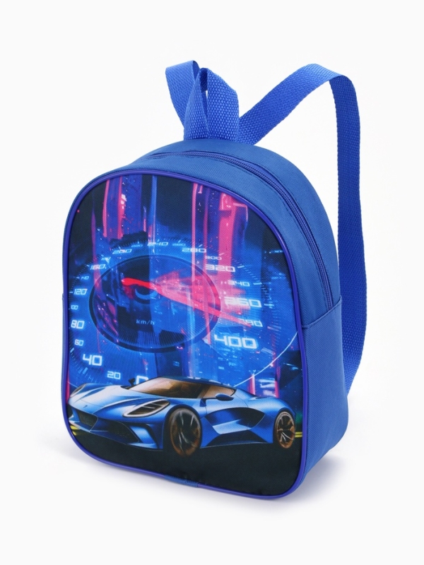 Рюкзак детский 22*8,5*25,5, отд на молнии, авто синий