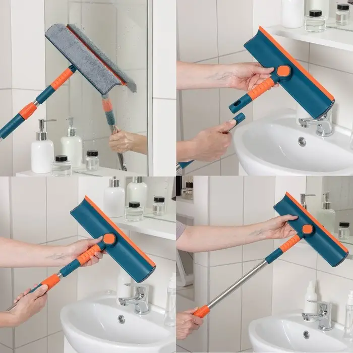 Щётка для окон, телескопическая ручка 68 (102) см, насадка из микрофибры 28&times;7 см