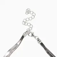 Кулон на затяжке 2 яруса медь "Медальон" 40/70см, сердце, цвет серебро