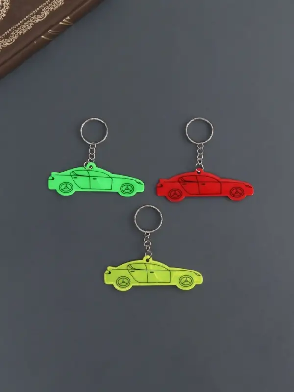 Светоотражающий брелок для ключей на кольце «Автомобиль», пластик, 7.3×3 см, МИКС Светоотражающий брелок для ключей на кольце «Автомобиль», пластик, 7.3×3 см, МИКС