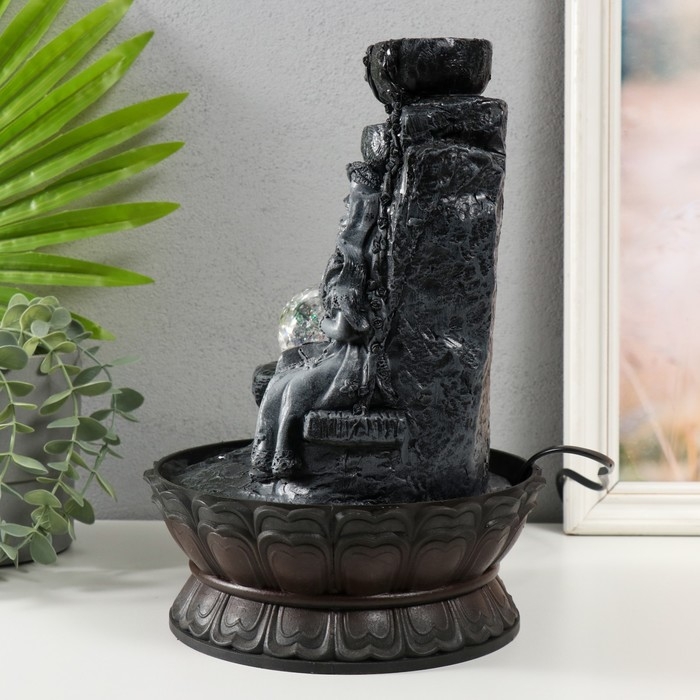 Фонтан настольный от сети, подсветка Фонтан настольный от сети, подсветка "Кришна и Радха сидят у водопада" 20х20х30 см