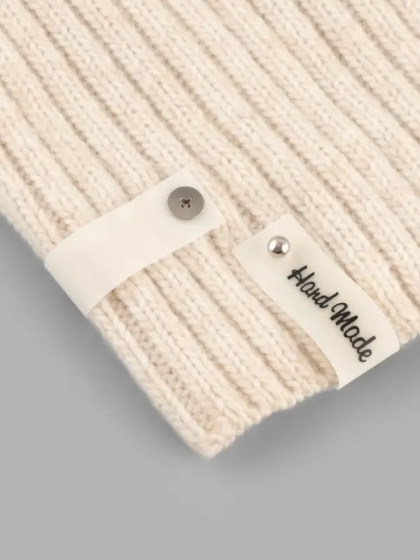 Бирка с кнопкой Hand made, 8&times;1.5 см, 10 шт., белая, чёрная