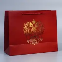 Пакет подарочный, упаковка, &laquo;Россия с тобой&raquo;, 32&times;26&times;12 см