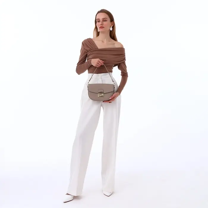 Сумка женская мессенджер TEXTURA на клапане, 23&times;6&times;15 см, хаки