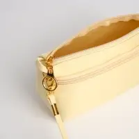 Сумка женская кросс-боди на молнии, 18&times;6.5&times;12 см, бежевая