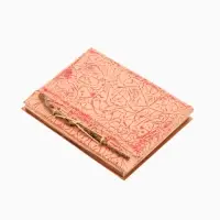 Блокнот в твёрдой обложке плетёный, 48 листов, 14&times;18&times;2 см, бежево-красный