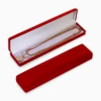 Футляр бархатный под браслет, цепочку, часы &laquo;Пенал&raquo;, 21.5&times;5&times;2.5 см, красный, вставка белая