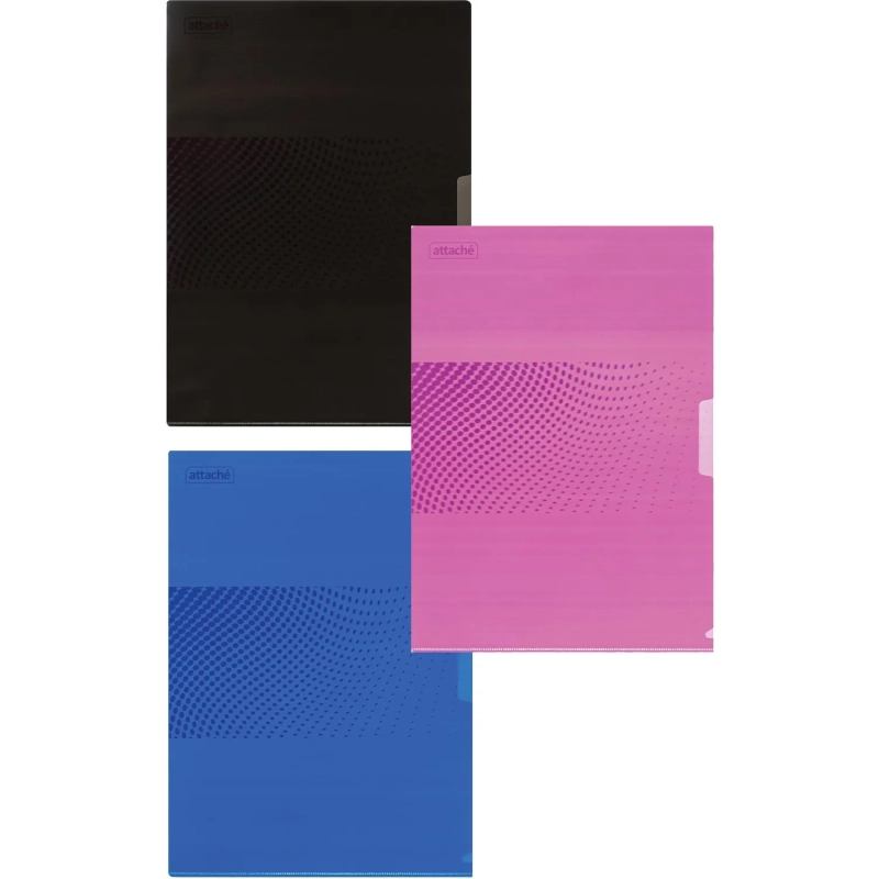Папка уголок А4, 180мкм, Attache Digital ассорти, 6 шт.уп.