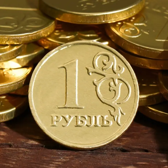 Монеты шоколадные в банке &laquo;Рубль&raquo;, 6 г