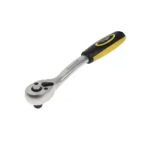 Вороток с трещоткой ТУНДРА, CrV, квадрат 3/8", 2К рукоятка, 72 зубца, 200 мм