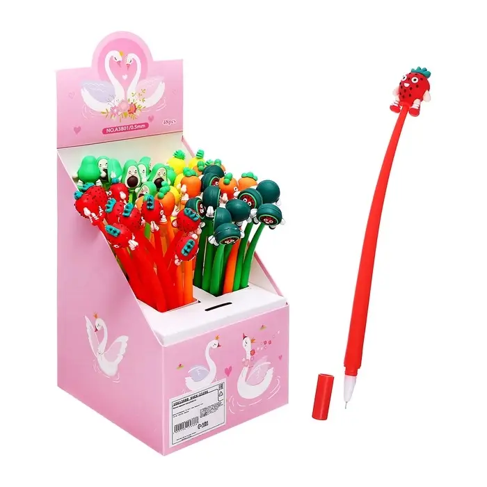 Ручка-прикол Calligrata &laquo;Фрукты&raquo;, синий стержень, гелевая, МИКС