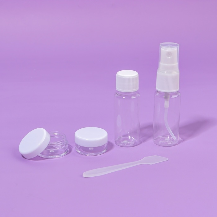 Набор для хранения, 5 предметов, цвет прозрачный/белый Набор для хранения, 5 предметов, цвет прозрачный/белый