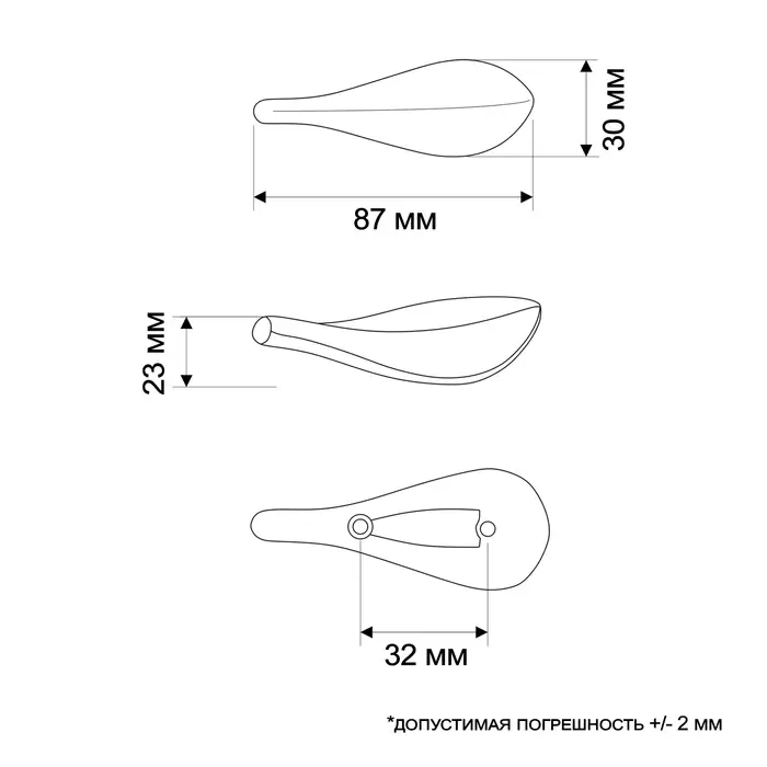 Ручка-скоба CAPPIO RSC017 &laquo;Лепесток&raquo;, м/о 32 мм, 88&times;30 мм, цвет черный