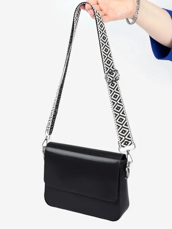 Ручка для сумки &laquo;Орнамент&raquo;, стропа, 135&plusmn;3&times;3.8 см, чёрная, белая