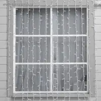 Гирлянда &laquo;Занавес&raquo; 2&times;3 м, IP65, УМС, белая нить каучук, 600 LED, свечение мульти, 220 В