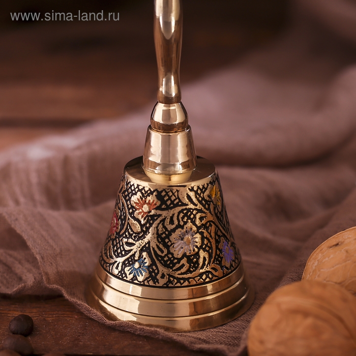 Колокольчик латунь  Колокольчик латунь "Цветочные узоры" 5,5х5,5х12,5 см