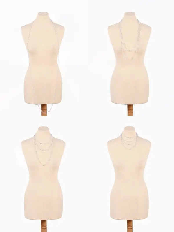 Бусы жемчужные, длинные, d=3.4, 5.6, 8.10, белые в серебре