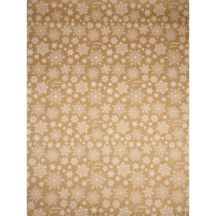 Бумага в тубусе крафтовая в рулоне &laquo;Снежинки&raquo;, 0.68 &times; 7 м