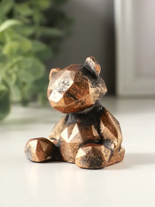 Фигурка гипс &laquo;Мишка геометрический&raquo;, 6&times;6&times;5 см, винтажная бронза