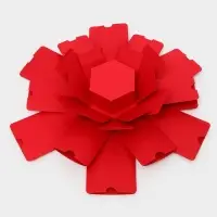 Коробка - сюрприз раскладушка, красная, с лентой и двойным скотчем для сборки, 19&times;13 см