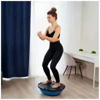 Полусфера BOSU гимнастическая ONLYTOP, массажная, с насосом, 58&times;25 см, синяя