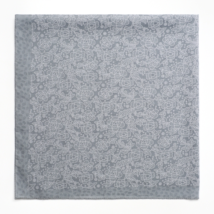 Платок женский, цвет серый, размер 70х70 Платок женский, цвет серый, размер 70х70